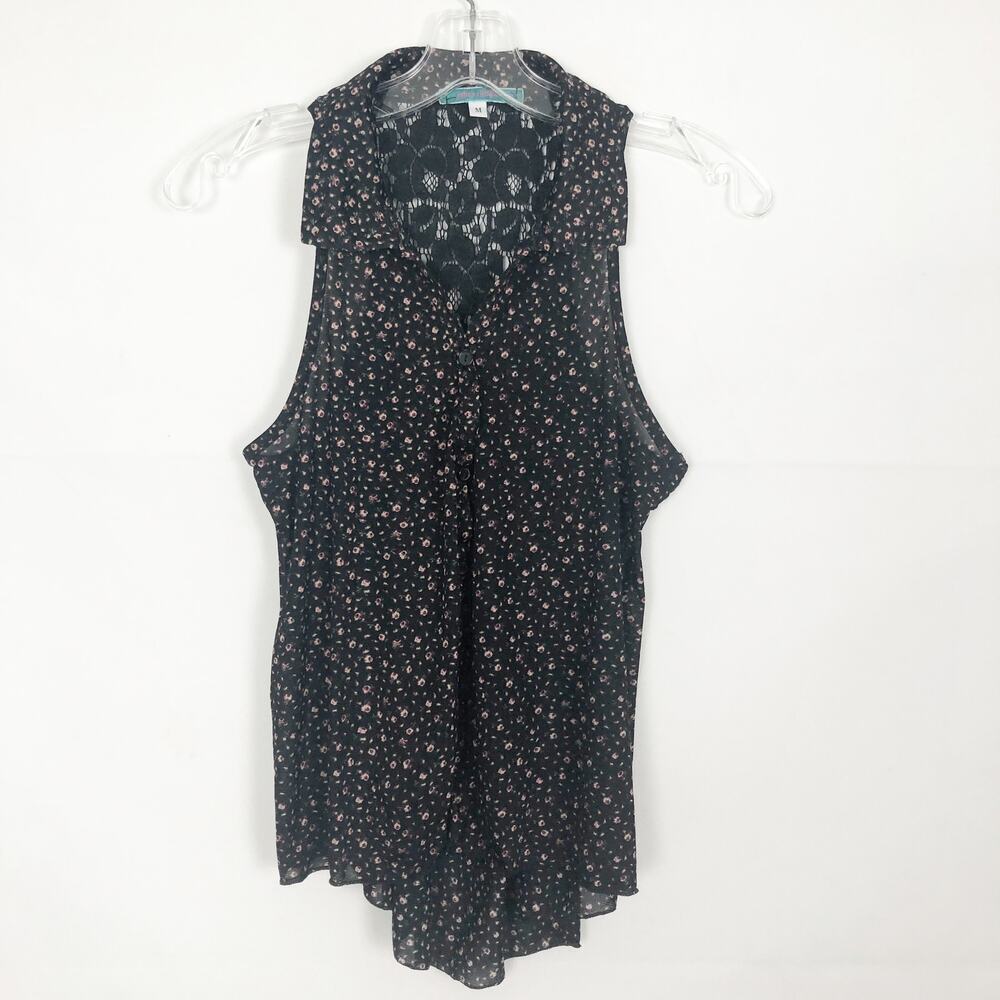Julie's Closet Floral Button Down Lace Top Size M